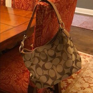 Coach canvas material shoulder purse